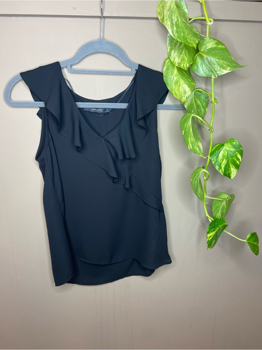 Zara Basic Ruffle Tank Top